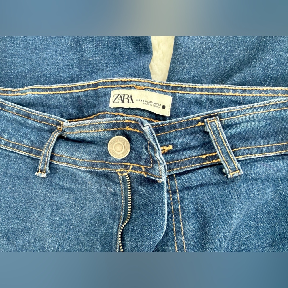 Zara Women's Dark Blue Flare Jeans - Picture 5 of 5